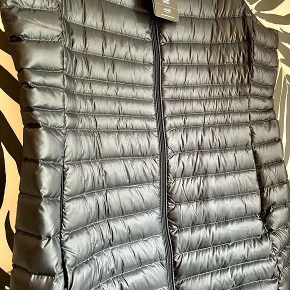 Women’s Lands End Long Tunic Vest Slate Blue Gray Titanium Down - Picture 2 of 7